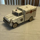 Vintage Steel Tonka Rescue Squad Ambulance With Red Light And Windshield