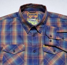 Dixxon Flannel Shirt Mens 3XL Plaid "Main Street" Pockets Workwear Long Sleeve
