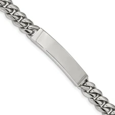Men's 10mm Stainless Steel Miami Cuban Curb I.D. Bracelet, 8.25 Inch
