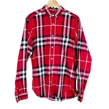 Burberry Brit Red Exploded Check Print Button-Down Shirt - 495 Retail