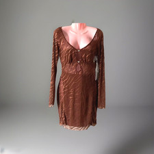 Ladies EI8TH HOUR Rust Brown Dress Lace Detail  Lined RRP £30 Size 12 BNWT