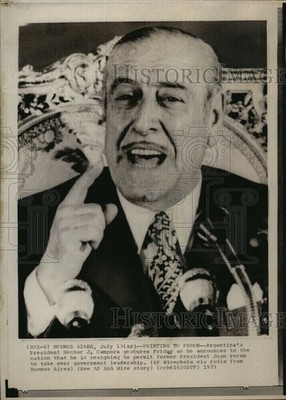 1973 Argentinas President Hector Campora Resigns To Juan Peron 8x11 Photo