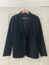 J CREW Parke Wool Blend Blazer Women  s 8 Single Button Black Preppy Suit Jacket