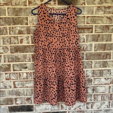 Unbranded Leopard Print Ruffled V-neck Dress