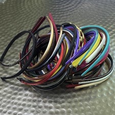 Lot Multicolor Skinny Headbands Solid Band Braided Chain Accents Non-Slip