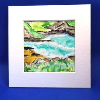  Port Isaac Aquarell Unikat Geschenk Original KEIN DRUCK Fischerfreunde 