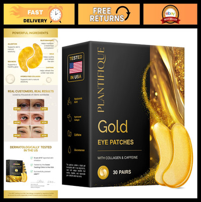 24K Gold Under Eye Patches - 30 Pairs for Puffiness & Dark Circles | Skincare Gi