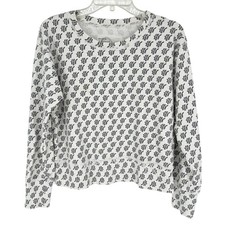 Frank Eileen Tee Lab Hi Digital Print Sweatshirt Crew Neck White Size M Preppy