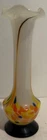 Vintage Japanese Multi-Color Hand Blown Opaline Milk Glass Bud Vase- 7"H
