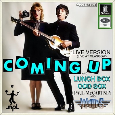 Repro Photo PAUL & LINDA McCARTNEY Coming Up WINGS ODEON 7'' Single Size 18x18cm