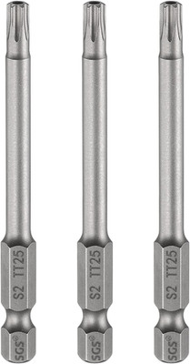 3 Stück TT25 Torx Bit Set Schraubendreher Bit 80mm Lang 1/4 Zoll Magnetisch Hex 