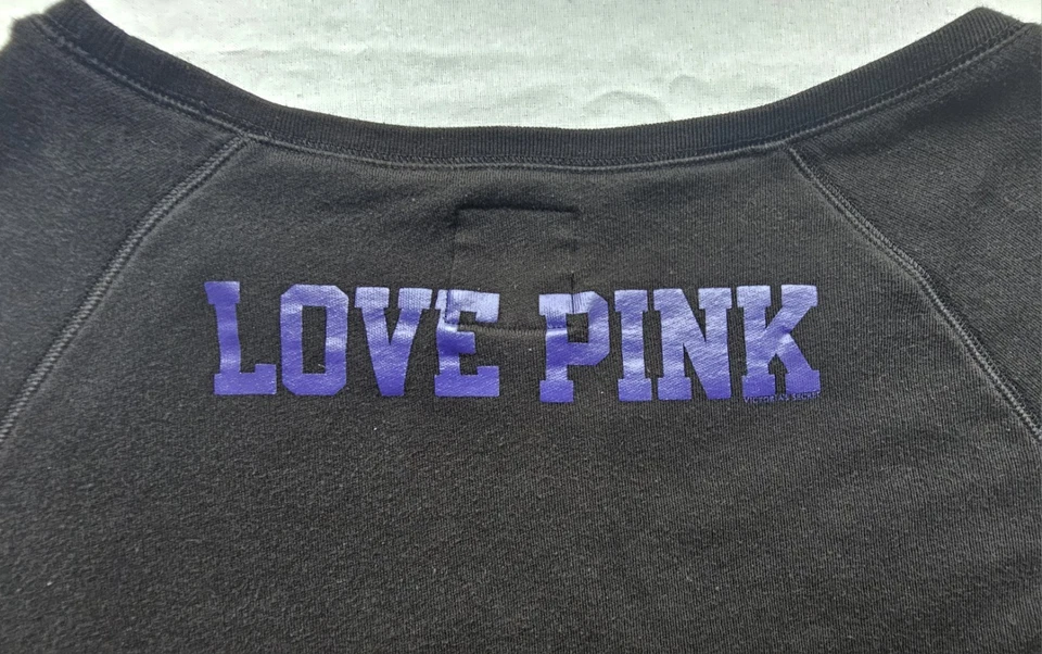 Victoria's Secret PINK Baltimore "Let's Go Ravens" Black Sweater Women's Small - Image 4 of 4