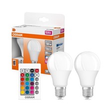 2er Pack Farbwechsel OSRAM LED E27 Leuchtmittel mit Fernbedienung & dimmbar
