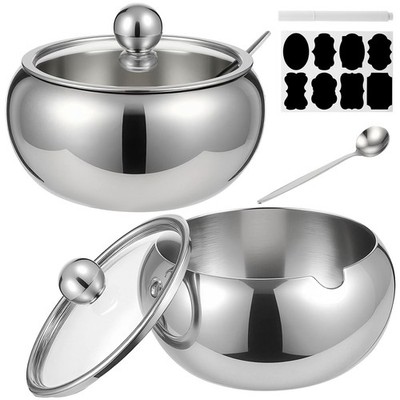 LemonRoad 2 Set 12oz Sugar about 3.1 x 3.3 inches/ 7.87 x 8.38 cm, Silver 