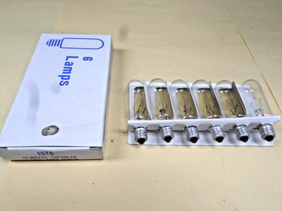 New Old Stock Package of 6 - Philips 15T6, 15 Watt, 120V  Candelabra Base Lamps