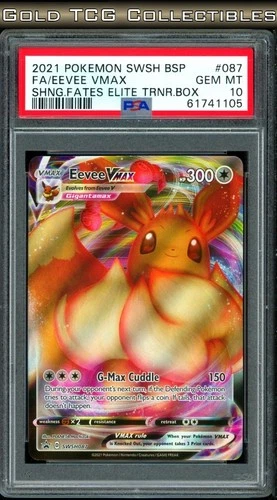 PSA 10 ⭐️ Pokemon Eevee VMAX ETB Promo SWSH087 087 Black Star Shining Fates