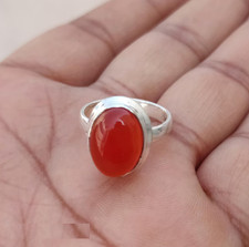 Handmade Carnelian Ring 925 Sterling Silver Birthstone Woman Ring All Size R 419