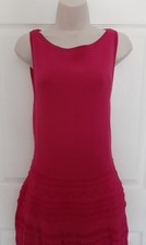 Lauren Ralph Lauren Lined Sleeveless Dress Hot Pink Stretch Ribbed Sheath Sz M