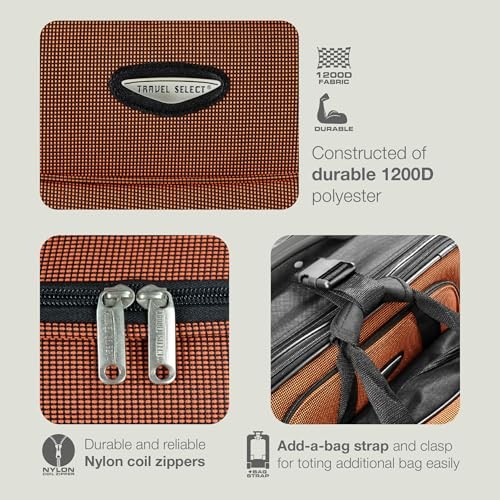 Travel Select Amsterdam Softside Expandable Luggage with Wheels 25" - Orange