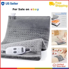 Heating Pad for Back Pain Relief Soft Velvet 12x24 Heats & Massages