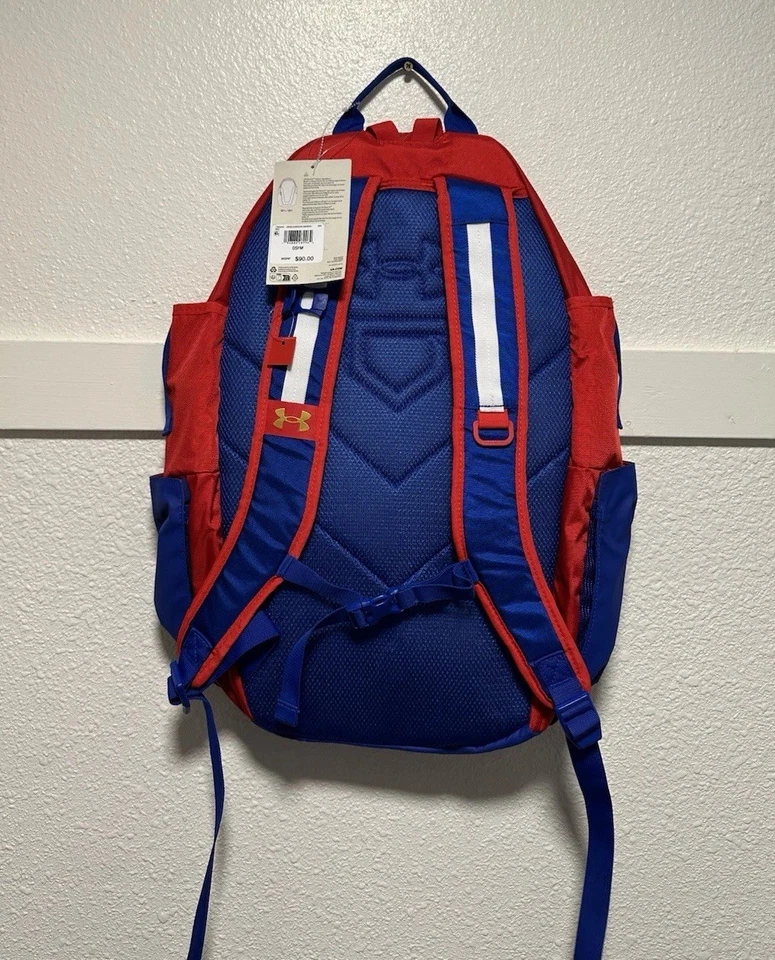 Mochila de beisebol Under Armour UA Storm Yard 2.0 nova com etiquetas vermelha branca azul - Imagem 3 de 4