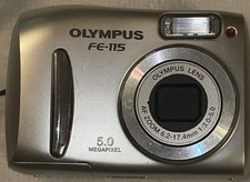 Olympus FE-115 Silver Compact Digital Camera TESTED  WORKING 