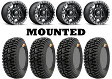 Kit 4 GMZ Ivan IRONMAN Stewart Tires 32x9.5-14 on Fuel Anza Matte Black D557 IRS