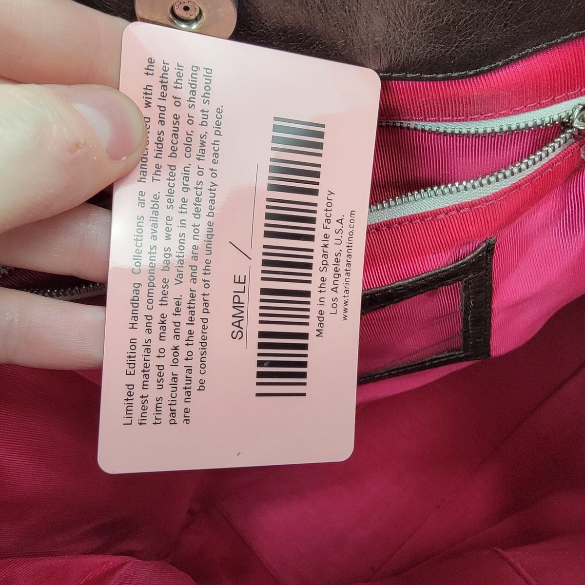 Tarina Tarantino Y2k Leather Bag Tote Shoulder Brown Sample