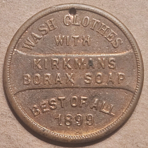 1899 Admiral George Dewey US Navy Spanish American War Kirkmans Borax Soap medal - 第 2/7 張圖片