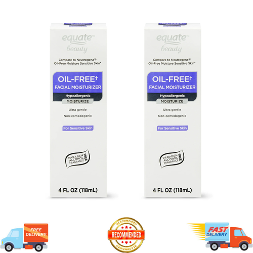 Equate Beauty Oil-Free Facial Moisturizer for Sensitive Skin, 4 fl oz ( 2 PACK ) - Picture 11 of 12