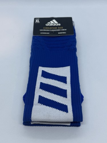 Adidas Creator 365 Maximum Cushion Crew Socks Men's XL 12-16 Blue NEW - 第 3/5 張圖片