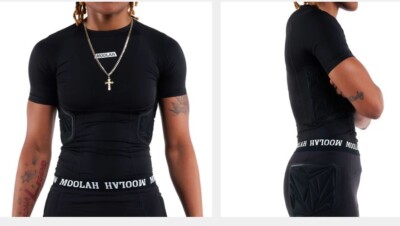 NEW Moolah Kicks Women's Black Padded Compression Top Short Sleeve