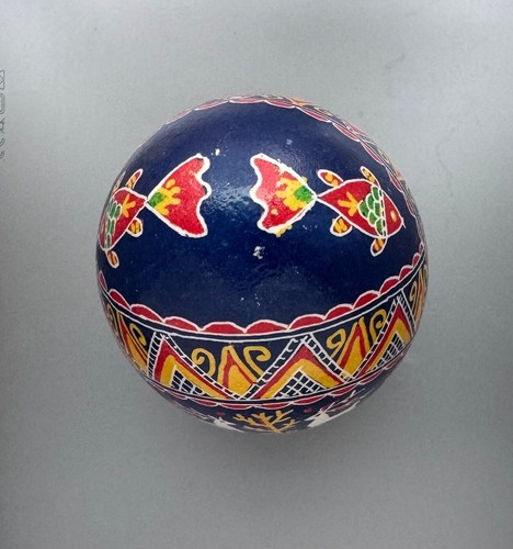 Goose Pysanky, Easter Egg Written on Shell, Wax Resist Dyed, Style #25D - Picture 4 of 6