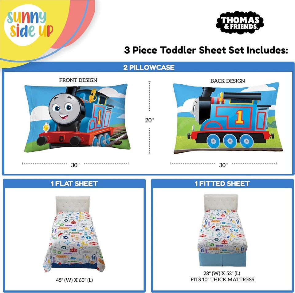 Sunny Side Up Mattel Thomas & Friends Toddler Sheet Toddler, White eBay