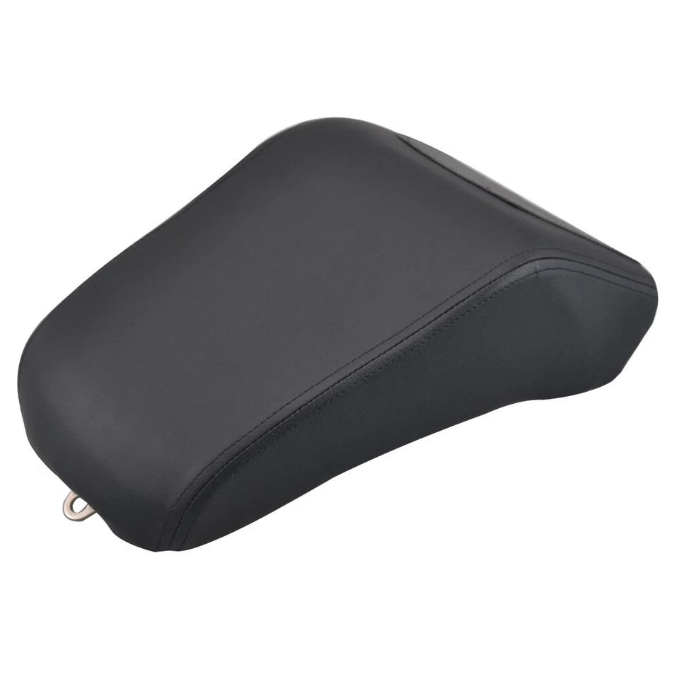 Almohadilla trasera de cuero negra para asiento de pasajero apta para Harley FLSTF Fatboy 2008-2014 Foto 3 de 4