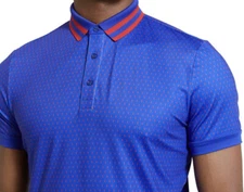 REDVANLY Carver Performance Golf Polo Geometric Olympic Blue Sz MD NWT MSRP $105