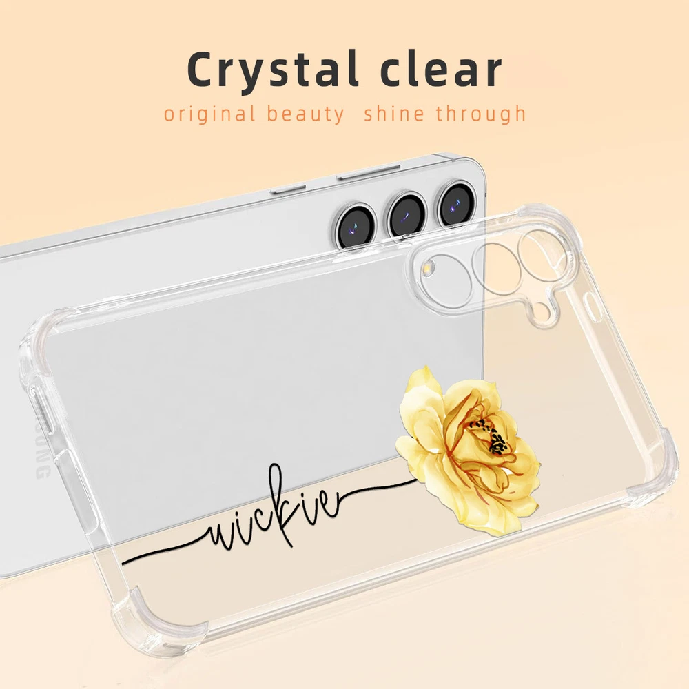 Phone Case For Samsung Galaxy S25 Ultra S24 A15 A16 A35 Personalised Clear Cover