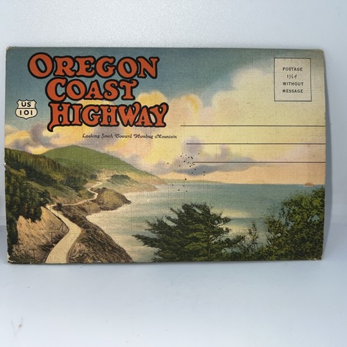 Vintage Souvenir Klappmappe Heft 18 farbige Fotokarten Oregon Küste 1920er