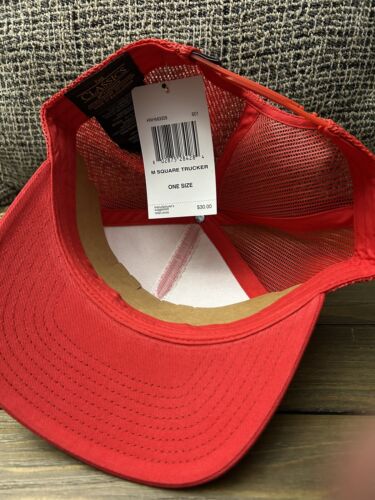 Hurley Square Trucker Hat Red with Red Mesh Snap Back - Picture 4 of 5