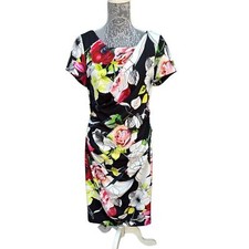 Adrianna Papell Women’s 12 Knit Crepe Floral Sheath Dress, Adrianna Papell Dress