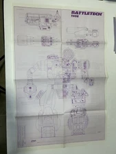 Vintage FASA Battletech 1991 Thor Blueprint #1 Poster J2