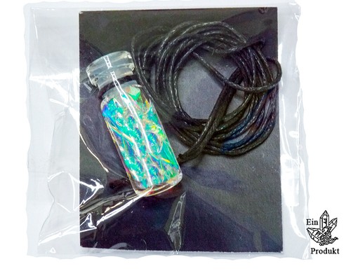 Perlmutt Anhänger Glanzfolie, Regenbogenfarben, Modeschmuck, Glasflasche AP8 - Bild 6 von 11