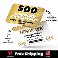 500 Rounded Business Cards Printed, 16pt Thick Full Color Business Cards Printed