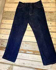Vintage Wrangler 13MWZ Cowboy Cut Original Fit Men's Size 36x34 Dark Wash USA