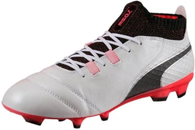 シューズ PUMA ONE17.1FG Puma ONE 17.1 FG Leather Soccer Cleats - White Black Coral - Size