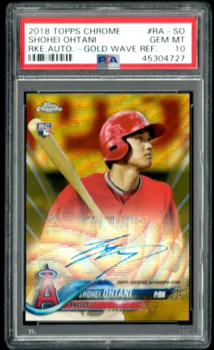 2018 TOPPS CHROME SHOHEI OHTANI ROOKIE AUTO GOLD WAVE REFRACTOR 29/50 PSA 10
