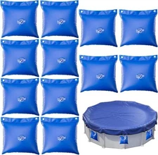 12 Pack Swimming Pool Cover Hanging Bag - 0.4 mm PVC Weights 12pc 