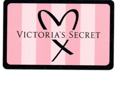 Victoria's Secret Pink Black Stripes Heart Gift Card No $ Value