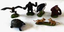 LOT OF 6 BRITAINS LTD VINTAGE ZOO WILD ANIMALS FIGURES FIGURINES G SCALE