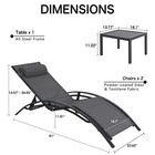 Set of 2 Aluminum Adjustable Patio Chaise Lounge Chairs Recliner with Side Table — photo 9